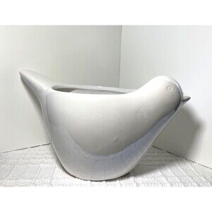 Harry & David White Ceramic Bird Planter